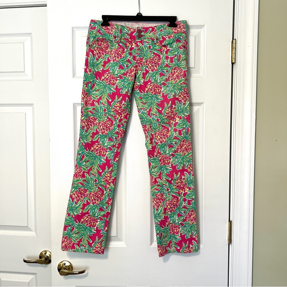 Lilly Pulitzer Worth Straight Jeans Spike the Punch pink Orchid size 2